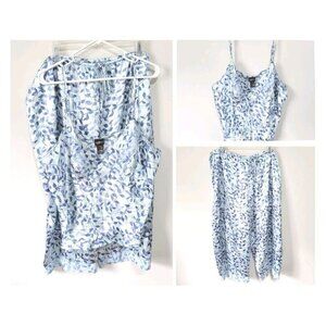 Secret Treasures Woman Pajamas Set 2X Plus Size London Blue Adjustable Straps
